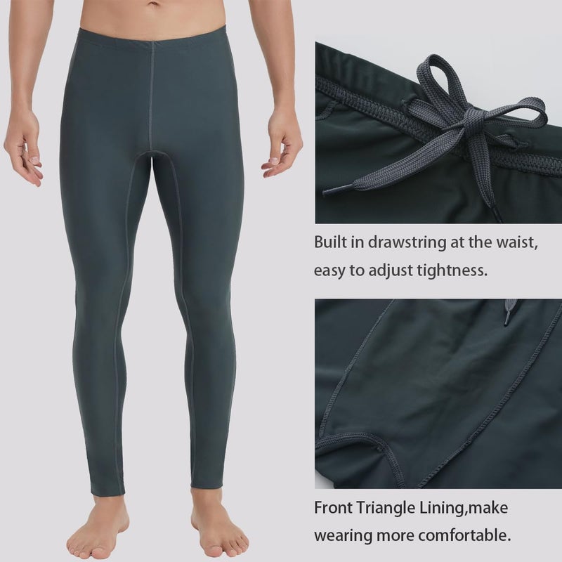 Ubestyle UPF 50+ Men's Active Surfing Water Leggings Swim Pants Swim Tights Beach Pants Sun Protective Gray (U3006GRAYS) - Image 2